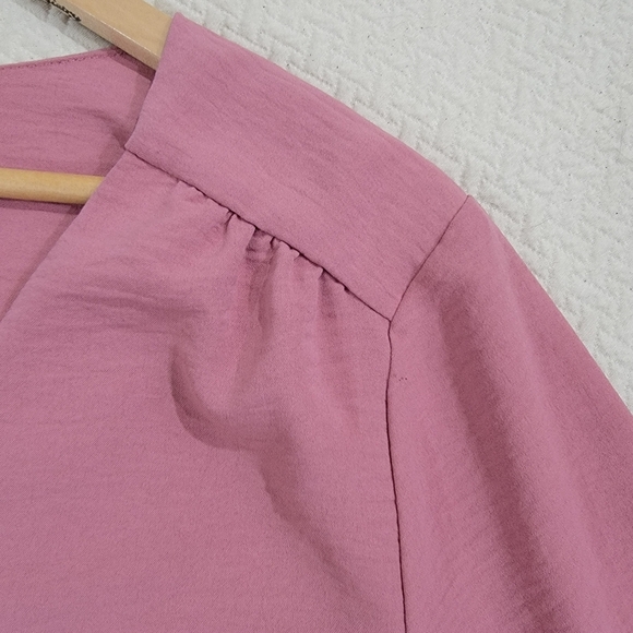 Fred David Mauve Blouse Size Large Tunic Top - Picture 4 of 14